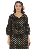 Black Viscose Georgette Embellished Ensemble Kurti