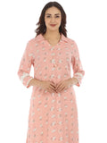 Pink Printed Viscose Kurti