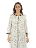 Beige Viscose Botanical Printed Kurti