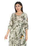 Olive Green Printed Viscose Kurti