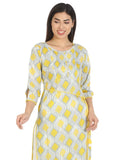 Grey Viscose Printed Kurti