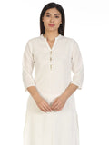 White Viscose Textured Kurti