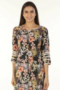 Rayon Crepe Printed Kurti (Black)