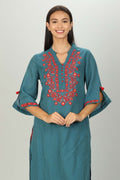 Blue Embriodered Kurti