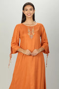 Orange Embellished Aline Kurti