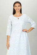 Blue cotton Key hole neck Kurti