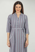 COOL GREY COLLARED STRAIGHT KURTI