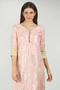 PINK EMBELLISHED STRAIGHT KURTI