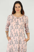 Rayon Pink Handcrafted Kurti