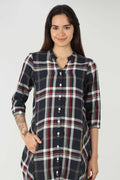 Twill Blue Checkered Kurti