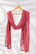 Elegant Coral Solid Chiffon Viscose Dupatta