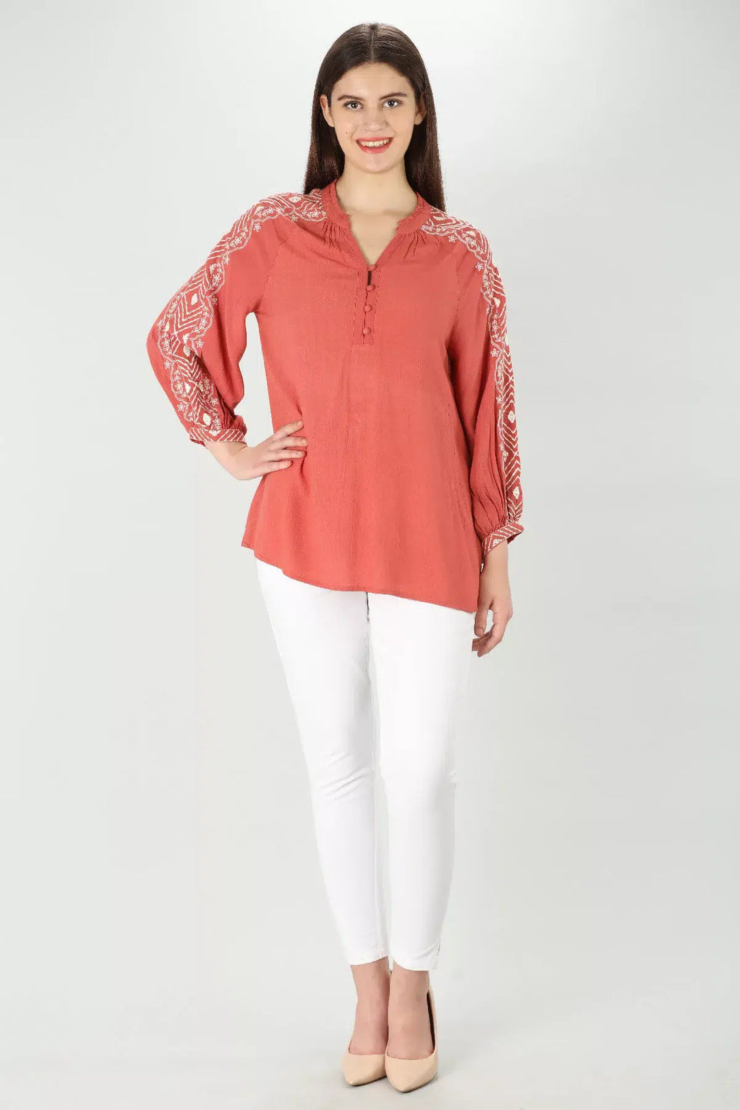 Rayon Mandarin Top
