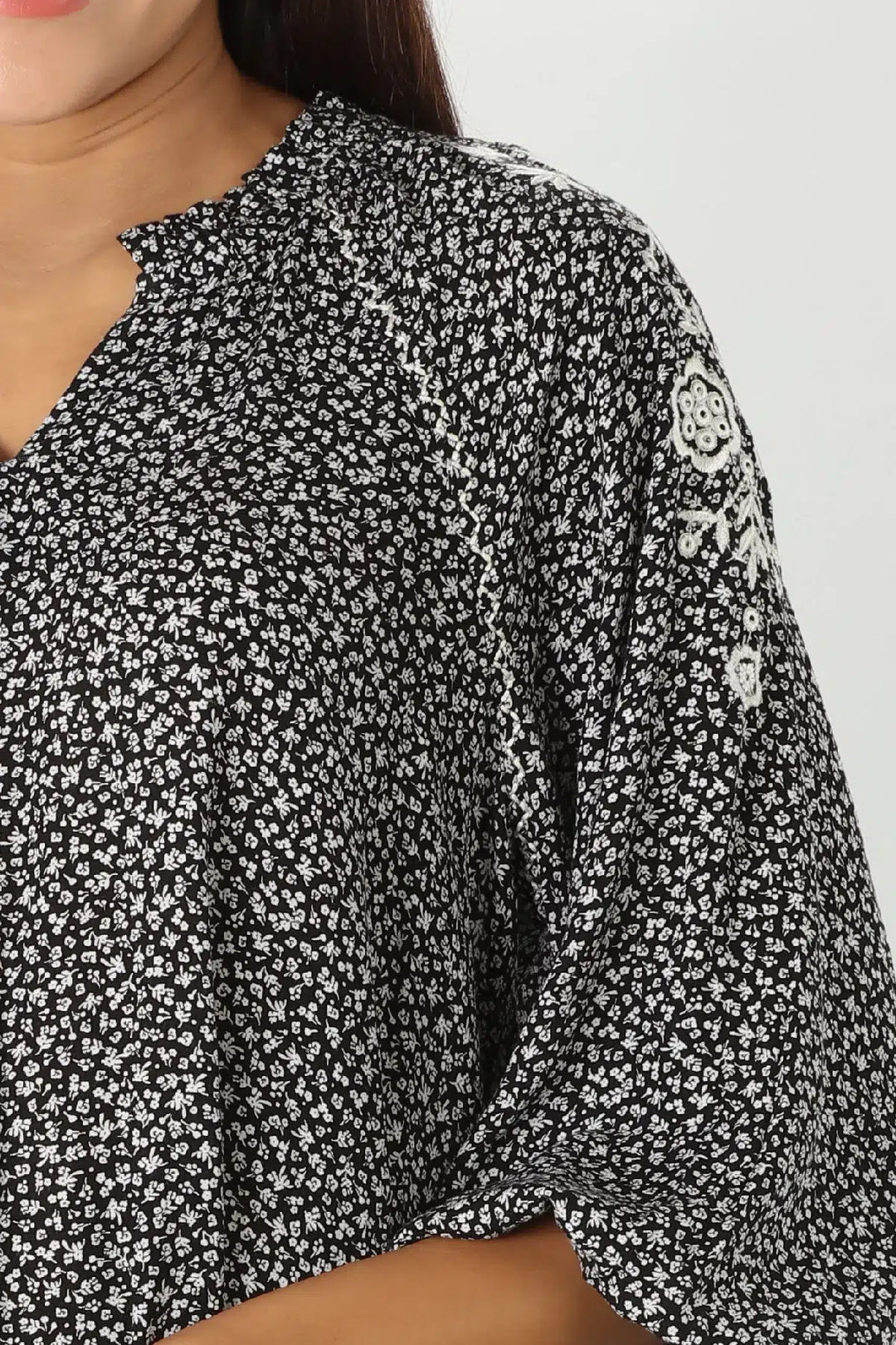 Embroidered Rayon Top
