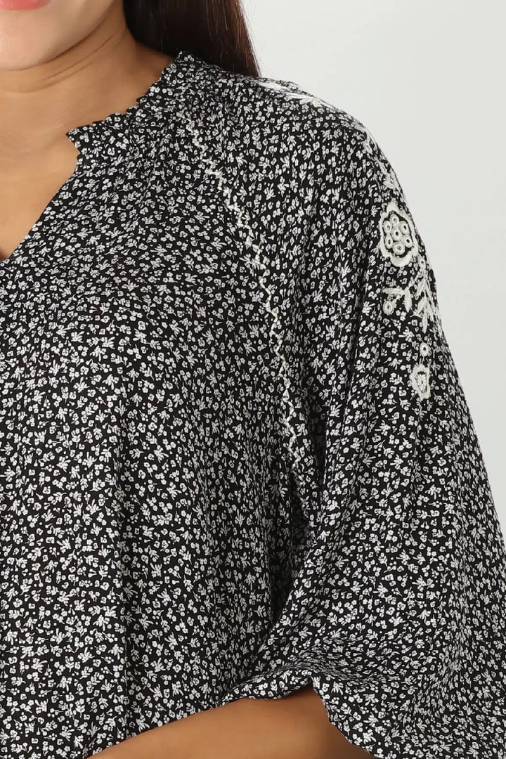 Embroidered Rayon Top