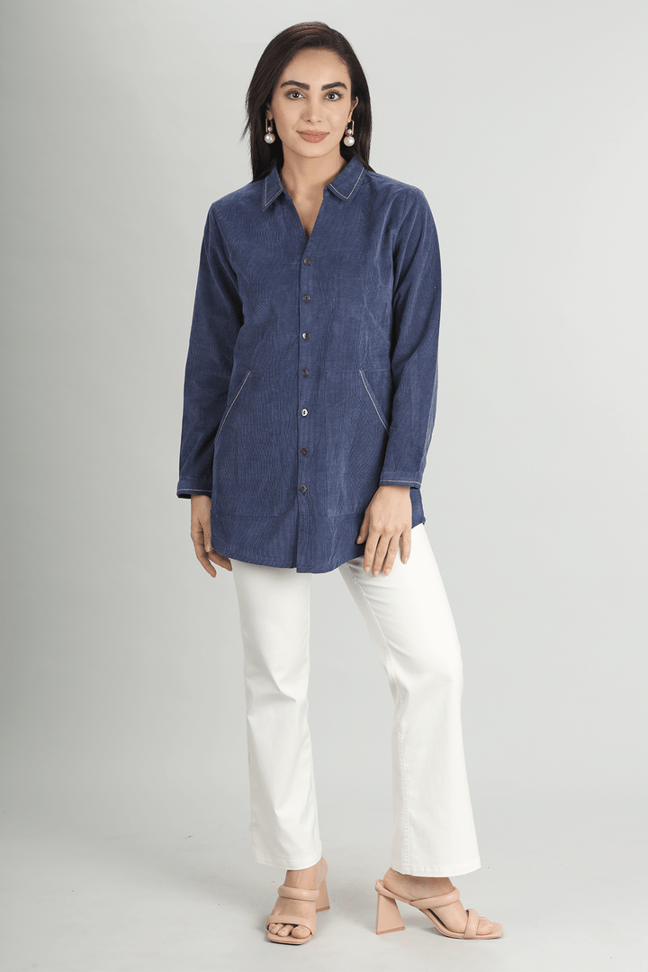 Navy Corduroy Shirt
