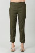 Charcoal Olive Slub Palazzo
