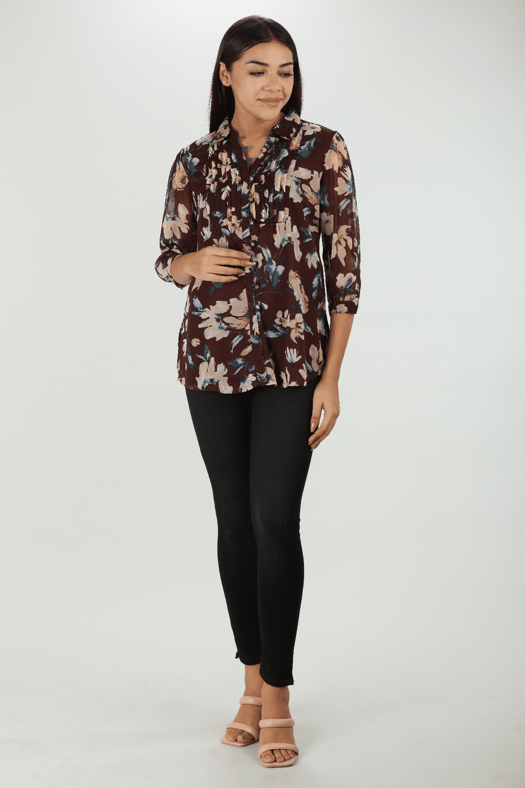 Brown Chiffon Top