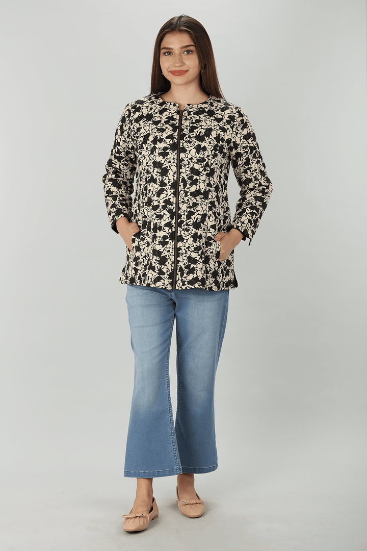 Black Fusion Printed Jacket