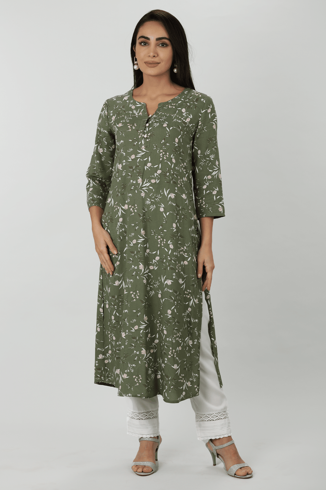 Green Bliss Rayon Kurti