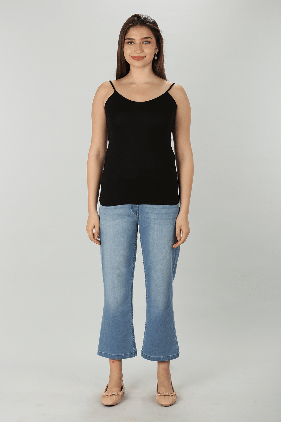 Black Solid Camisoles