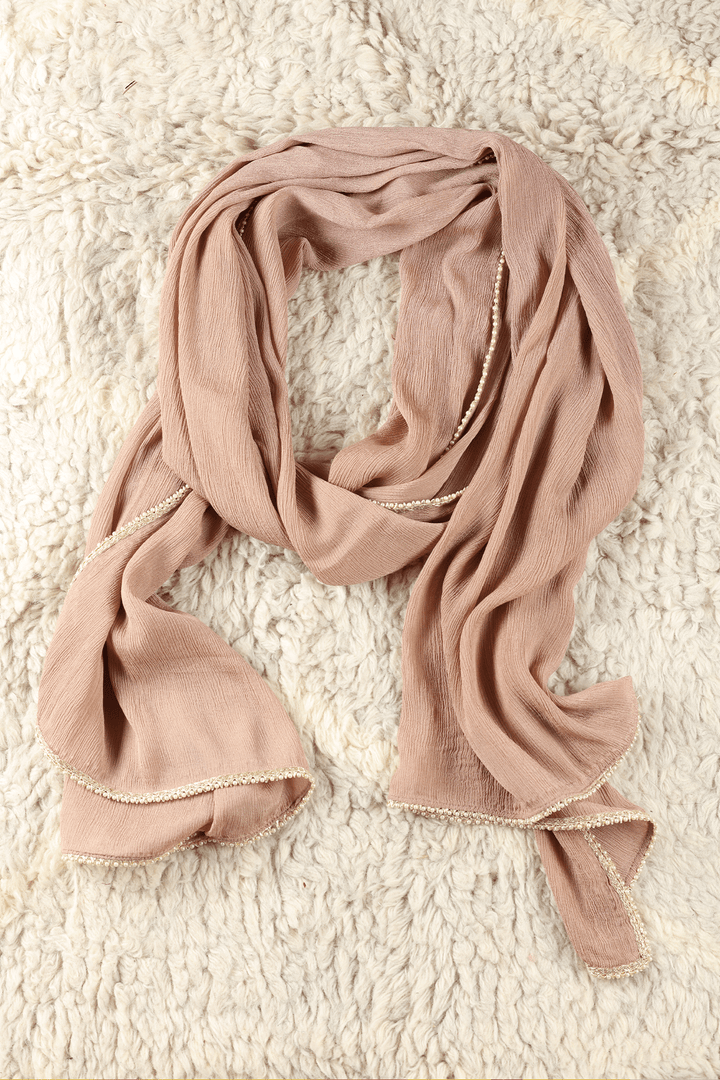 Beige Chinnon Dupatta