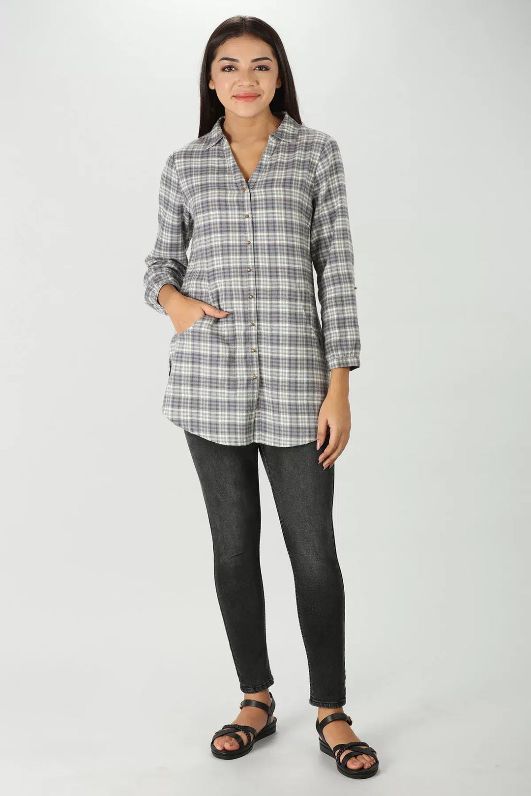 Grey Plaid Shirt