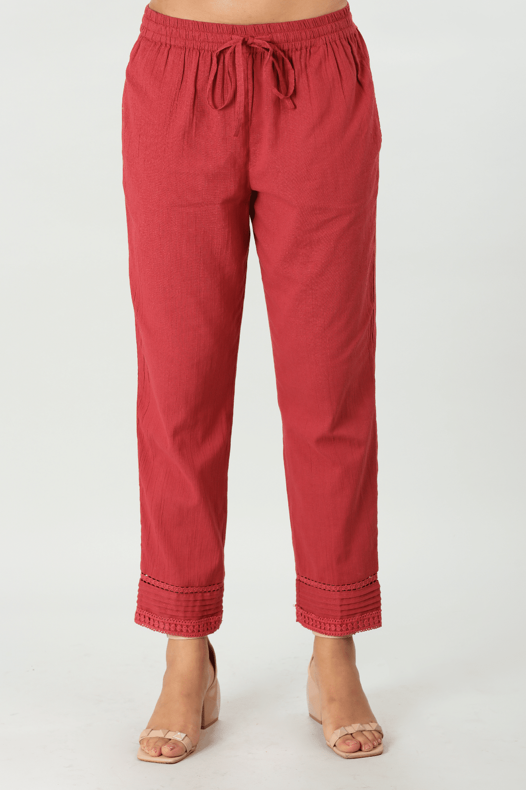 Brick Red Crepe Palazzo