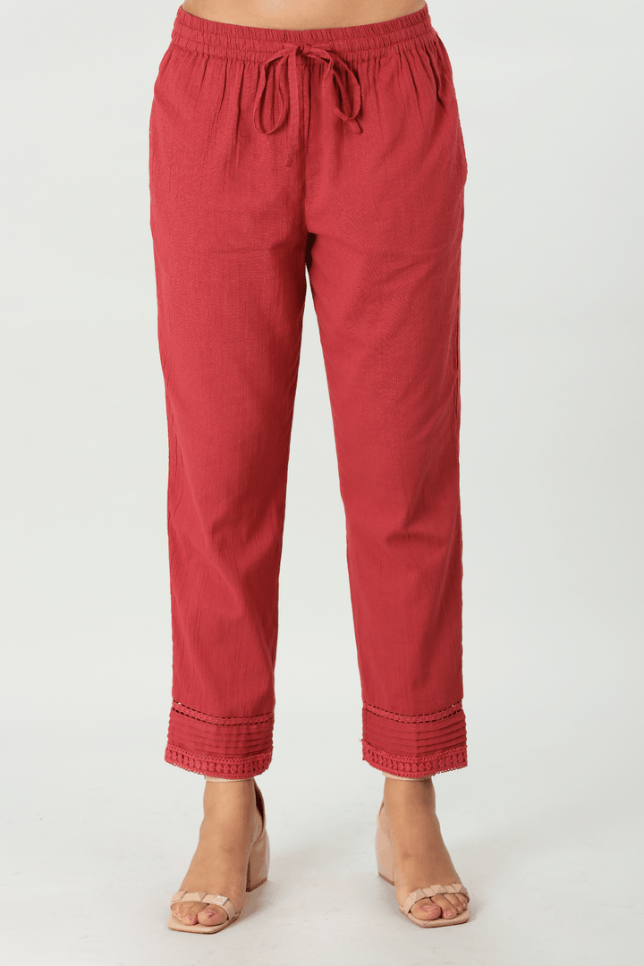 Brick Red Crepe Palazzo