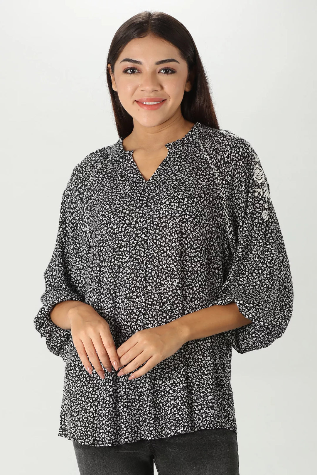 Embroidered Rayon Top