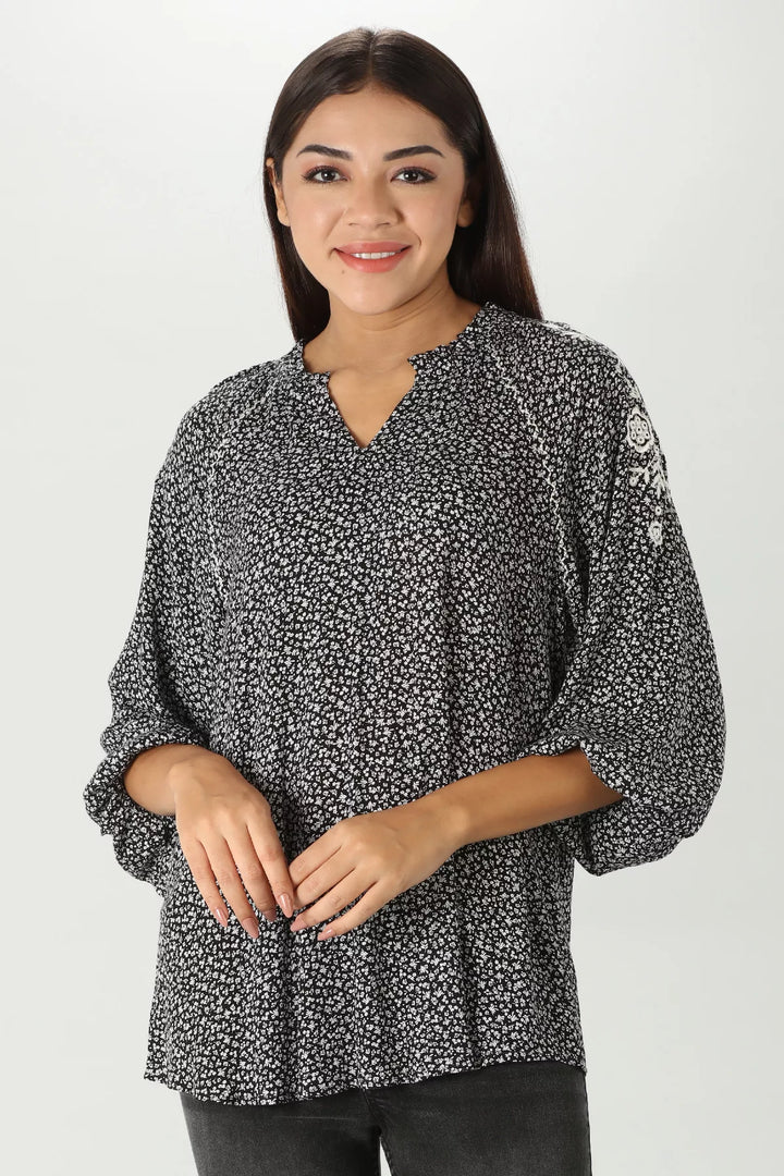 Embroidered Rayon Top