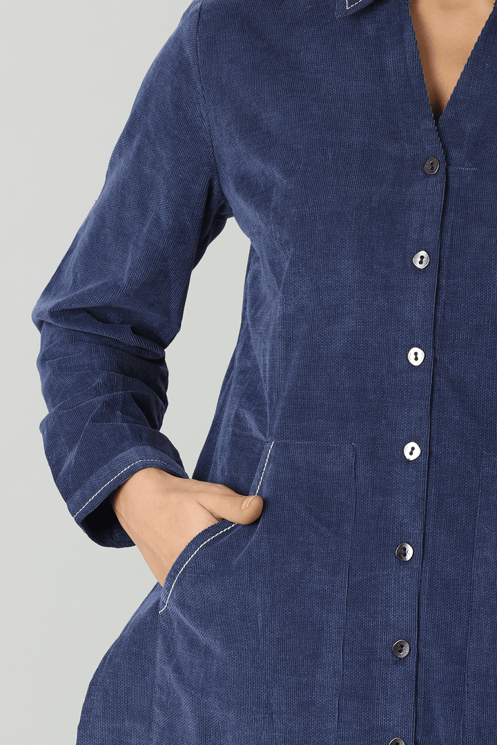 Navy Corduroy Shirt