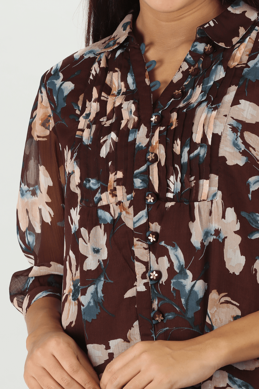 Brown Chiffon Top