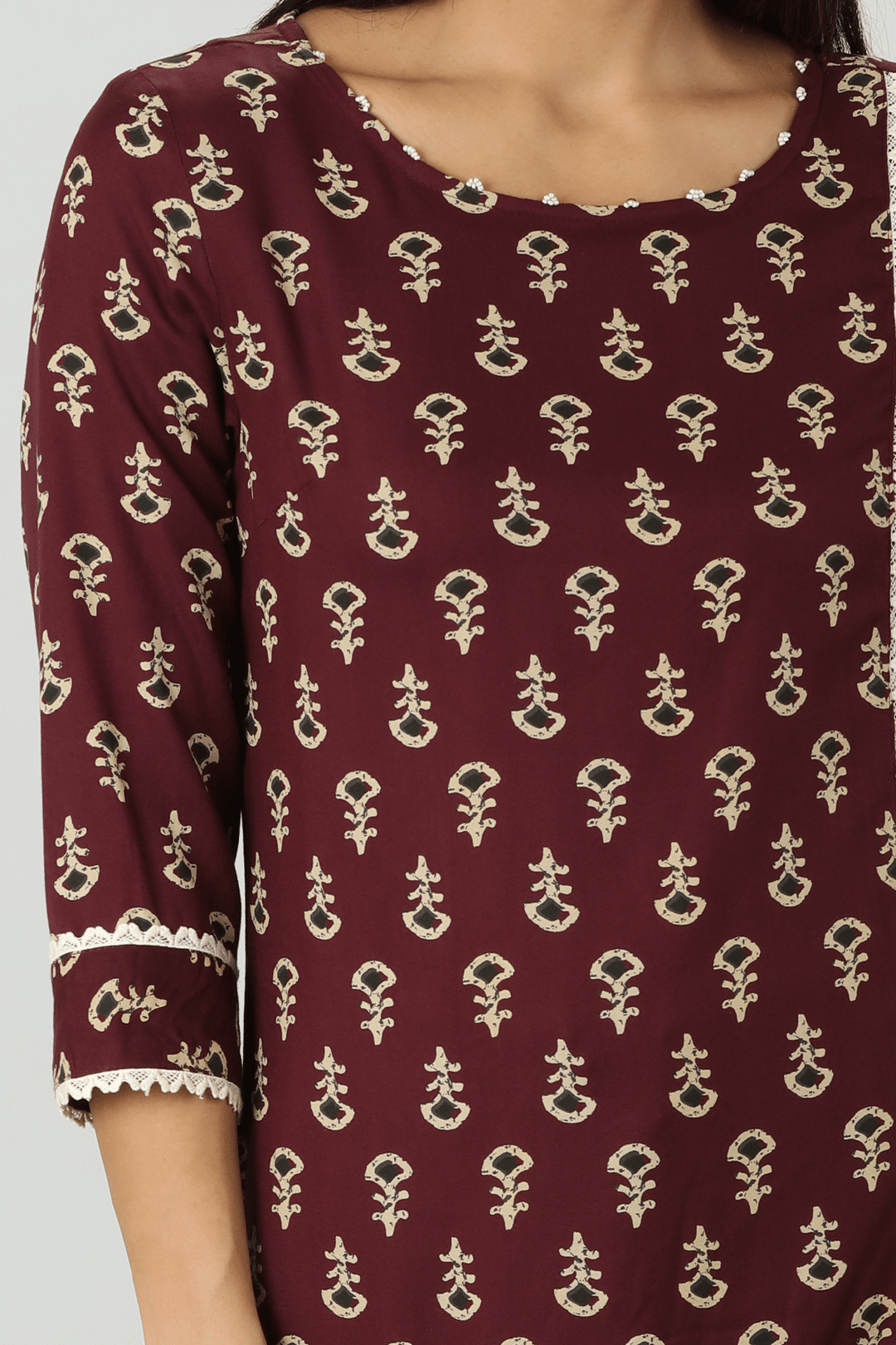 Brown Printed Kurti