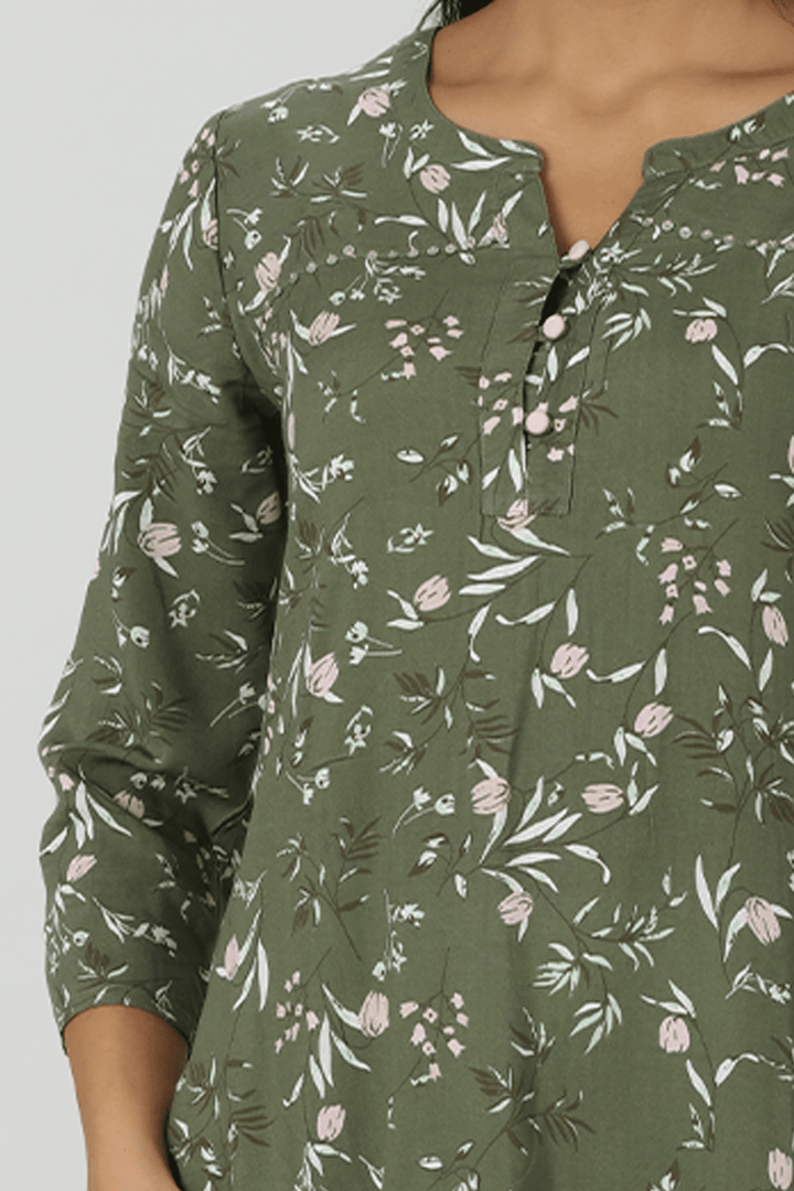 Green Bliss Rayon Kurti