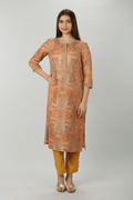 Orange Embroidered Pashmina Kurti