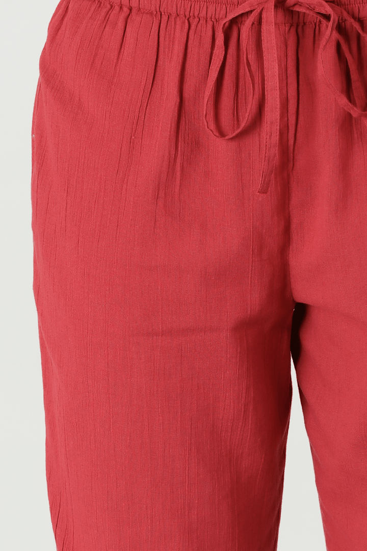 Brick Red Crepe Palazzo
