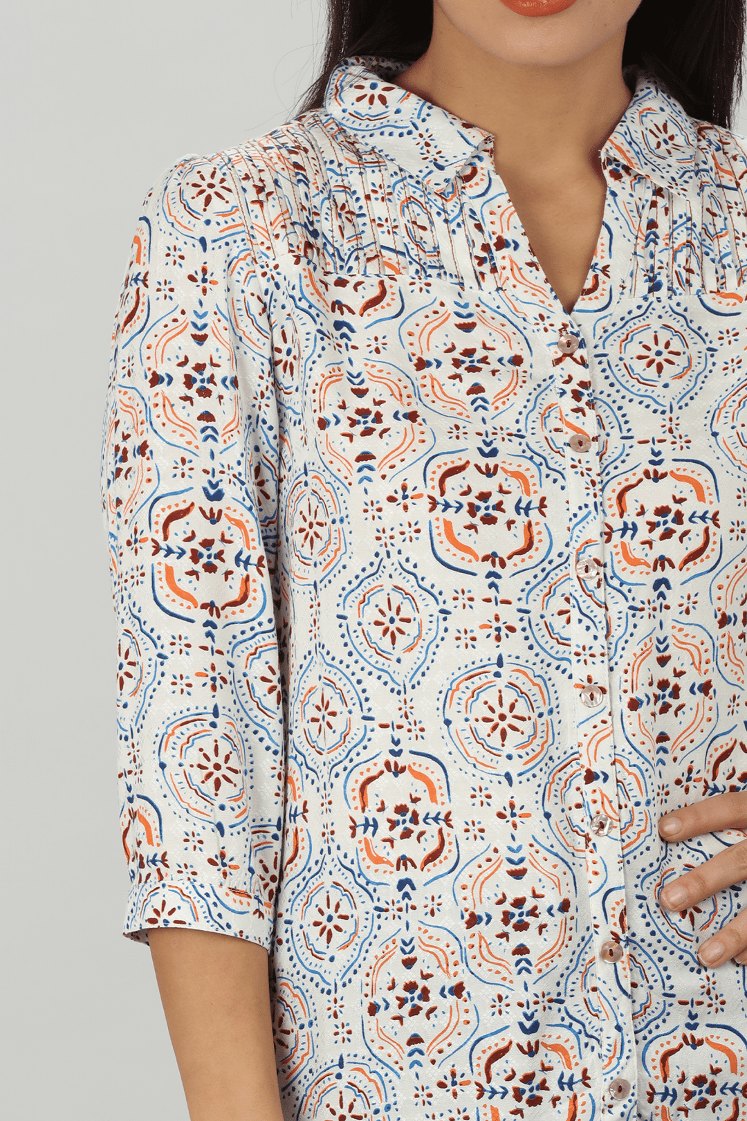 Blue Pintuck Shirt