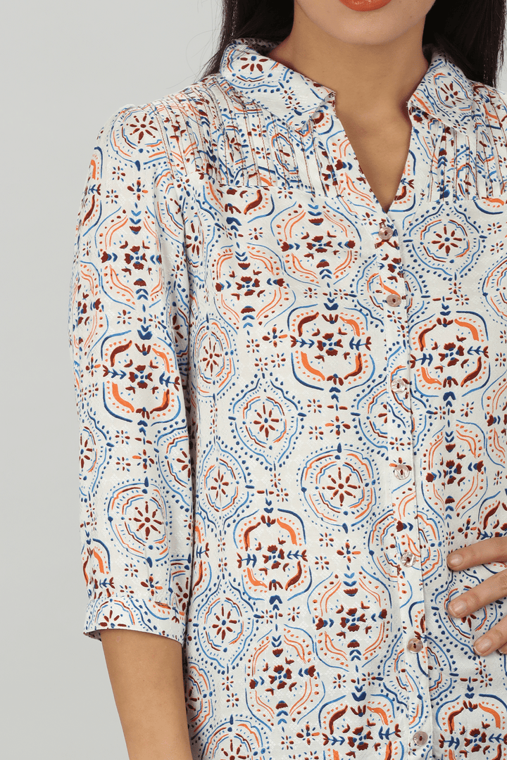 Blue Pintuck Shirt