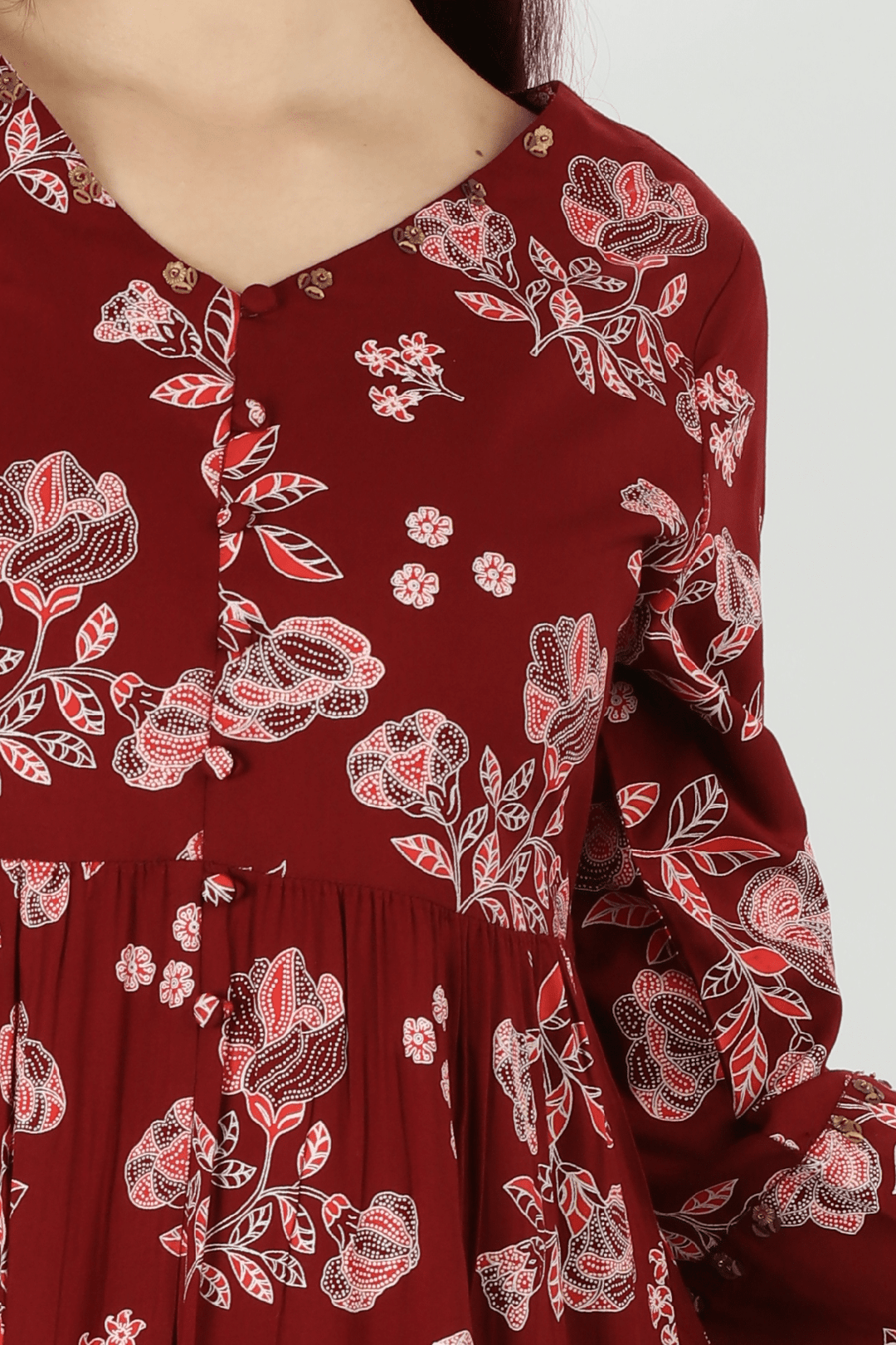Rayon V-Neck Kurti