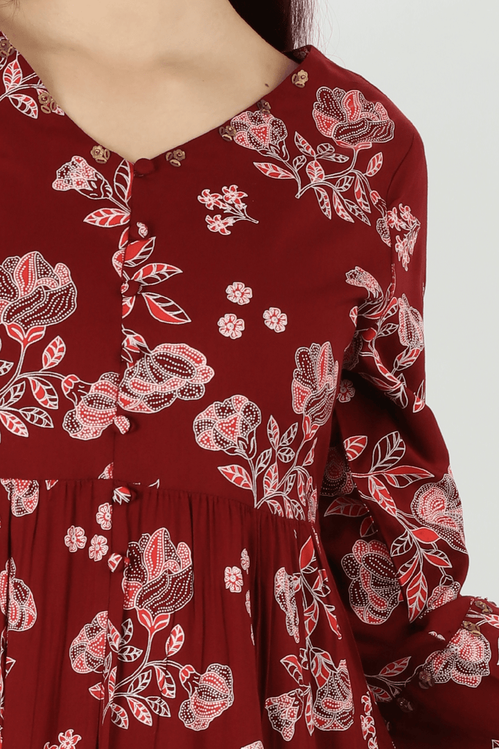 Rayon V-Neck Kurti