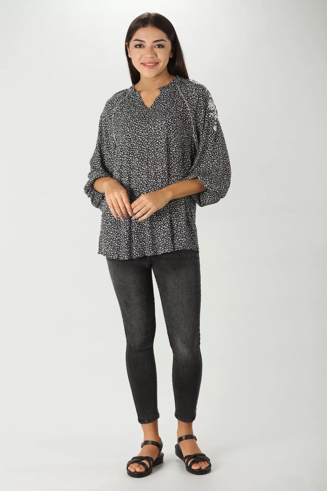 Embroidered Rayon Top