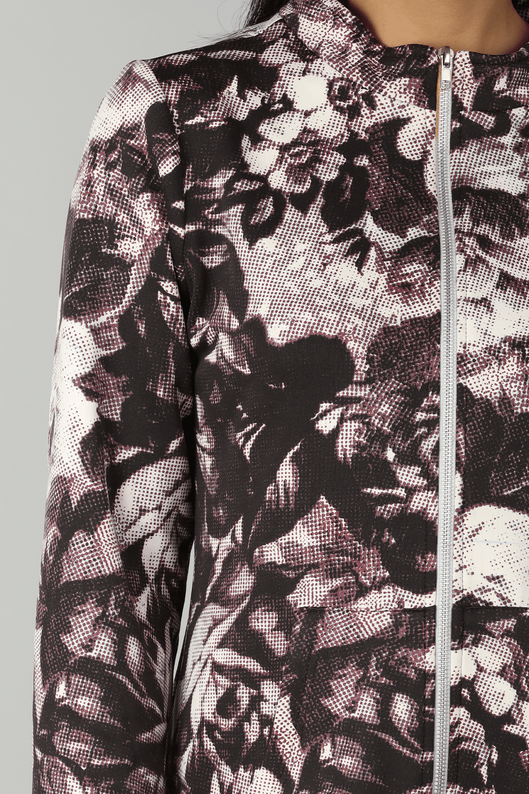 Dark Brown Printed Jacket