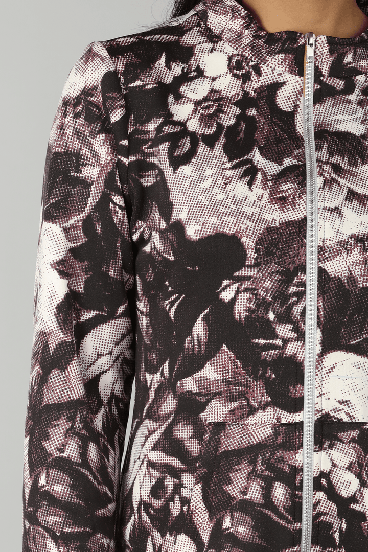 Dark Brown Printed Jacket