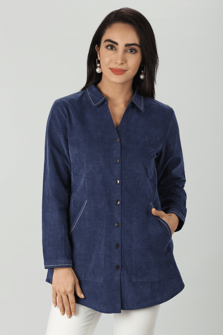 Navy Corduroy Shirt