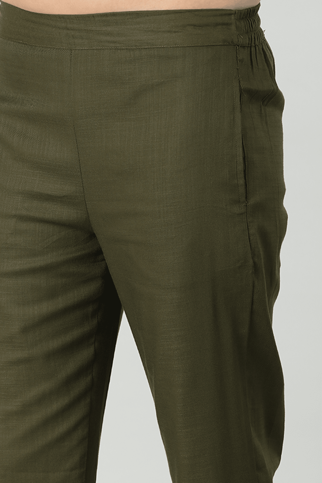Charcoal Olive Slub Palazzo