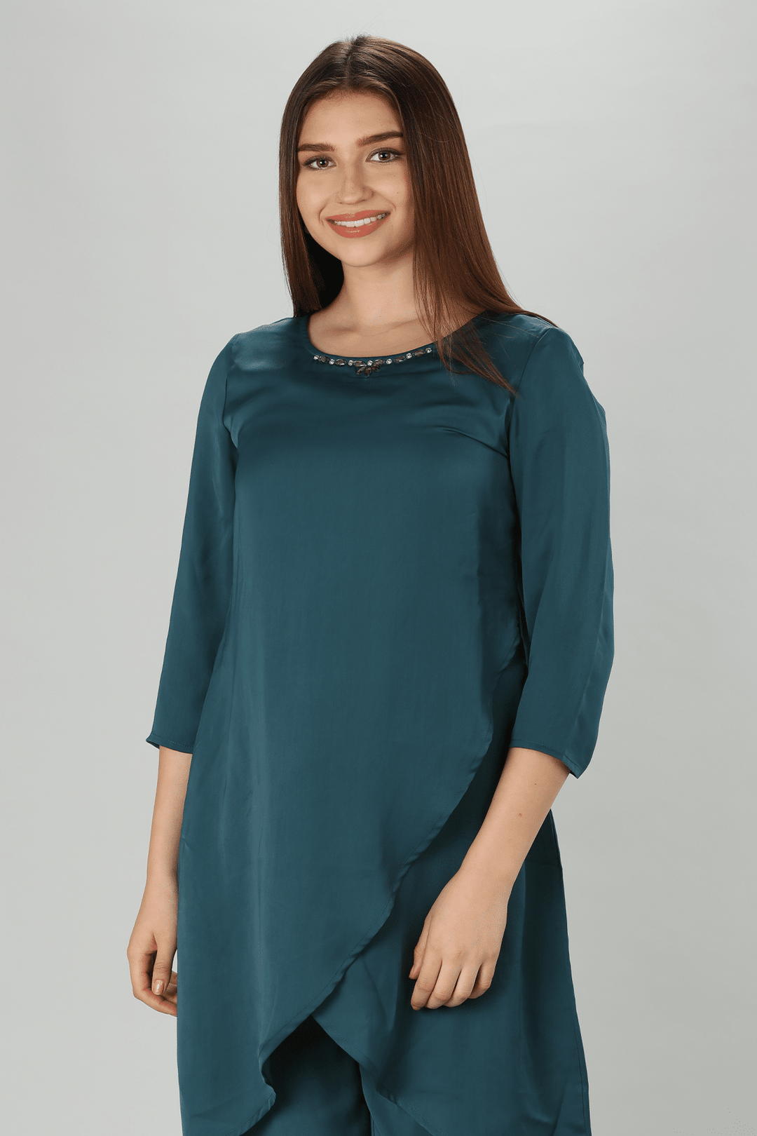 Solid Teal Kurti