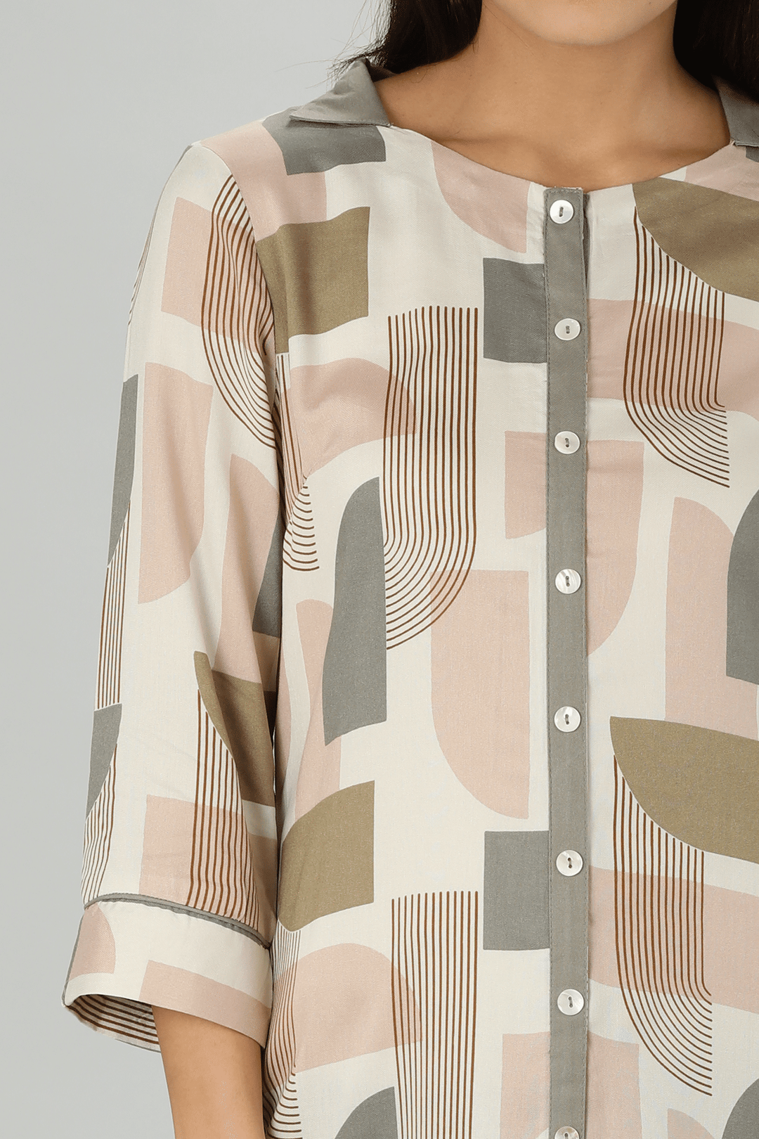 Beige Chevron Kurti