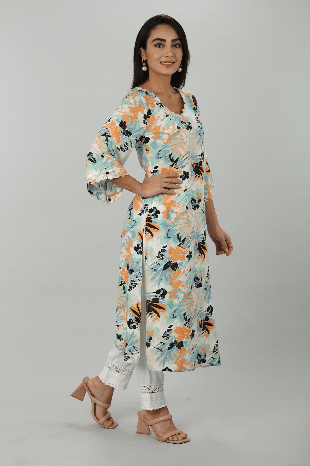 Blue Print Rayon Kurti