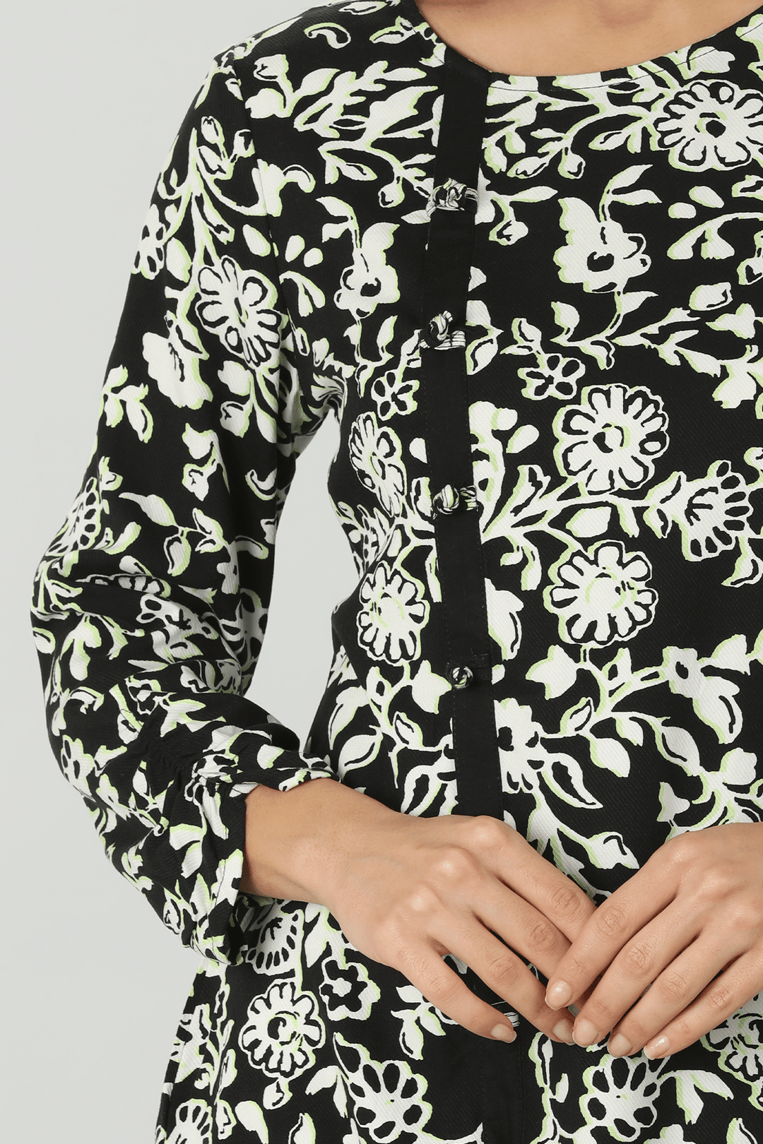 White Floral Rayon Top