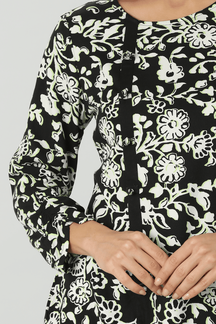 White Floral Rayon Top